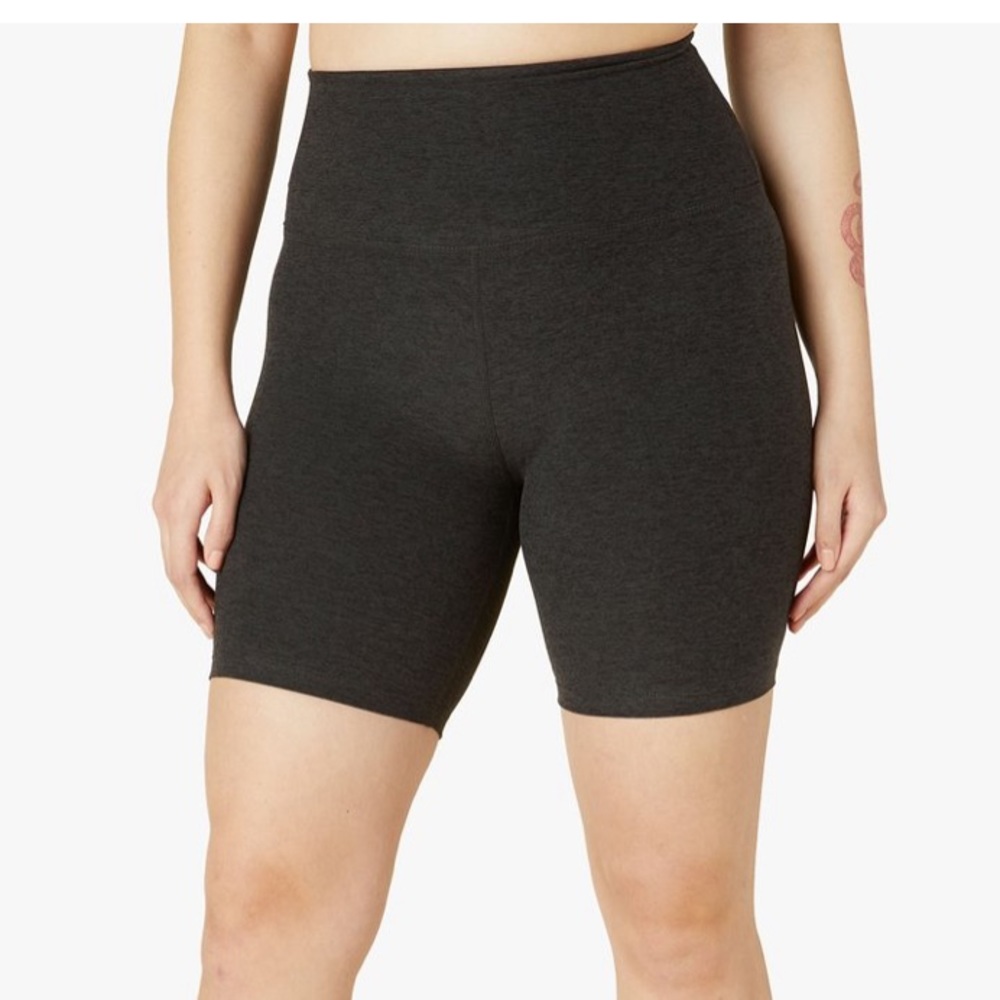 Beyond yoga space dye dark gray biker bike shorts large new